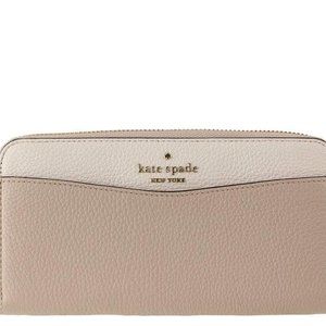 Kate Spade New York Large Continental Leather Wallet in Warm Beige Multi